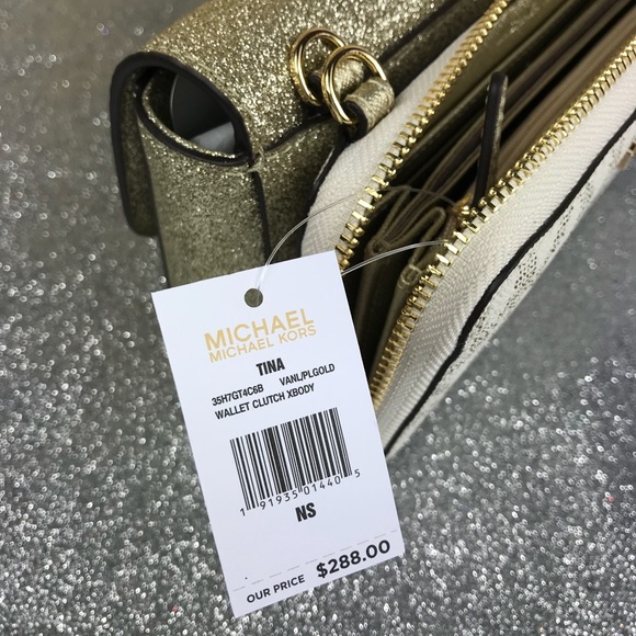 Michael Kors Wallet Clutch XBody  Tina Vanilla - Picture 6 of 8